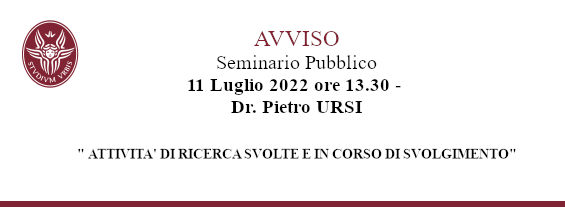 Public Seminar - Dr. Pietro URSI