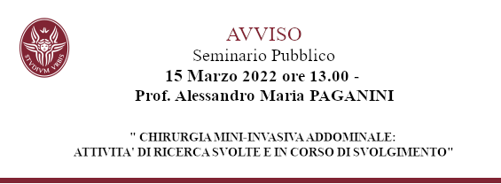 Avviso seminario Prof. Alessandro Maria Paganini