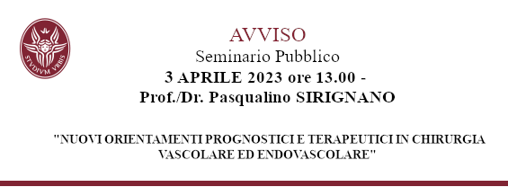 Avviso Seminario Prof./Dr. Pasqualino SIRIGNANO