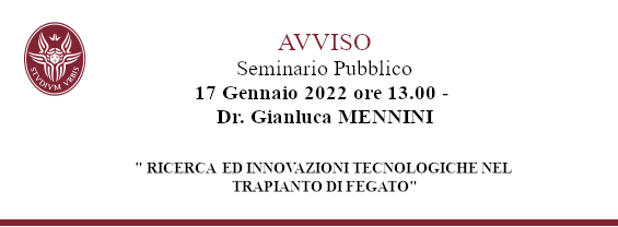 PUBLIC SEMINAR - Dr. Gianluca MENNINI