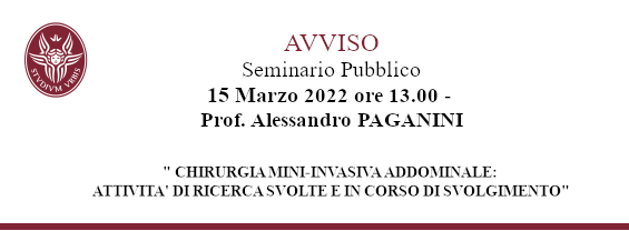 Notice public seminar - Prof. Alessandro Maria Paganini