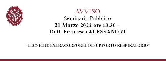 AVVISO SEMINARIO PUBBLICO - Dr. Francesco ALESSANDRI