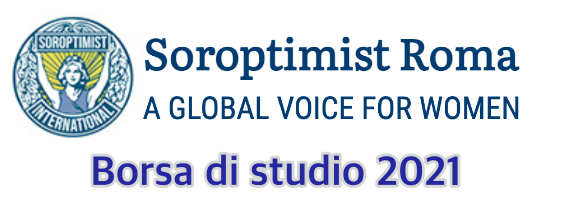 L'immagine mostra il logo della Fondazione Soroptimist e la scritta borsa di studio 2021