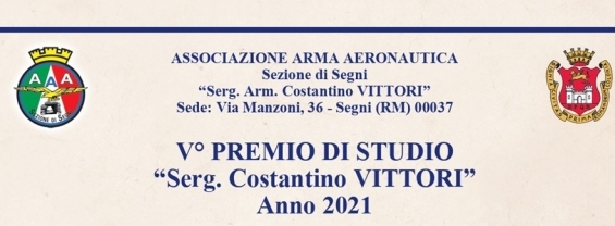 PREMIO DI STUDIO “Serg. Costantino VITTORI” 5a edizione anno 2021 (scadenza 13/5/22)